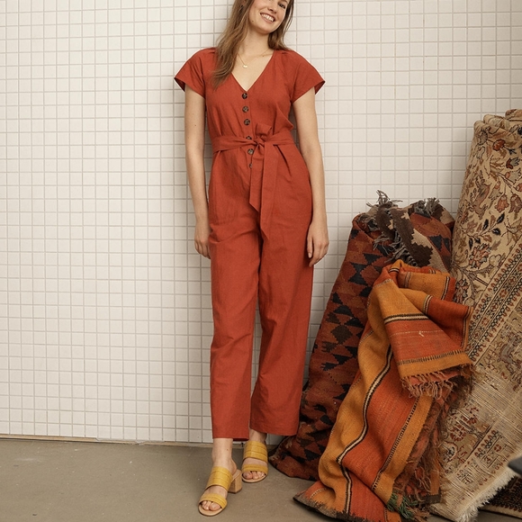 NWT Madewell  Linen Blend Jumpsuit - Picture 5 of 6